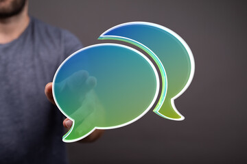 Abstract image of speech bubbles, representing online chat, communication, and dialogue.