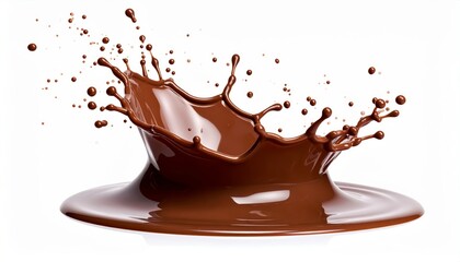 Chocolate splash isolated on white background