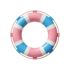 Obraz premium A classic life preserver in pastel colors on transparent background