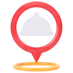 Obraz premium restaurant cloche 3d render icon isolated on transparent white background 