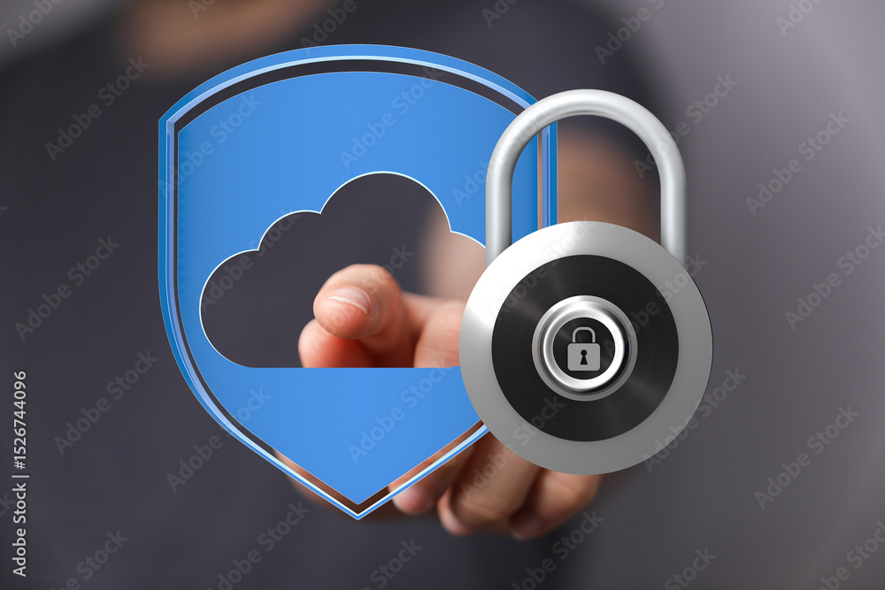 Aufkleber Ensuring secure cloud storage with robust encryption and access controls.