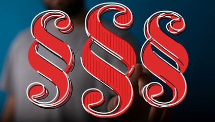 Red paragraph symbols on a dark background.  Perfect for legal, justice, and contract themes.