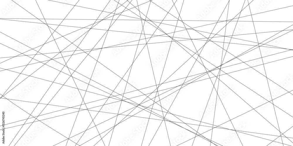 Aufkleber abstract black lines with white background.Creative and geometric shape with white luxury pattern and paper texture design in illustration with white line background.	