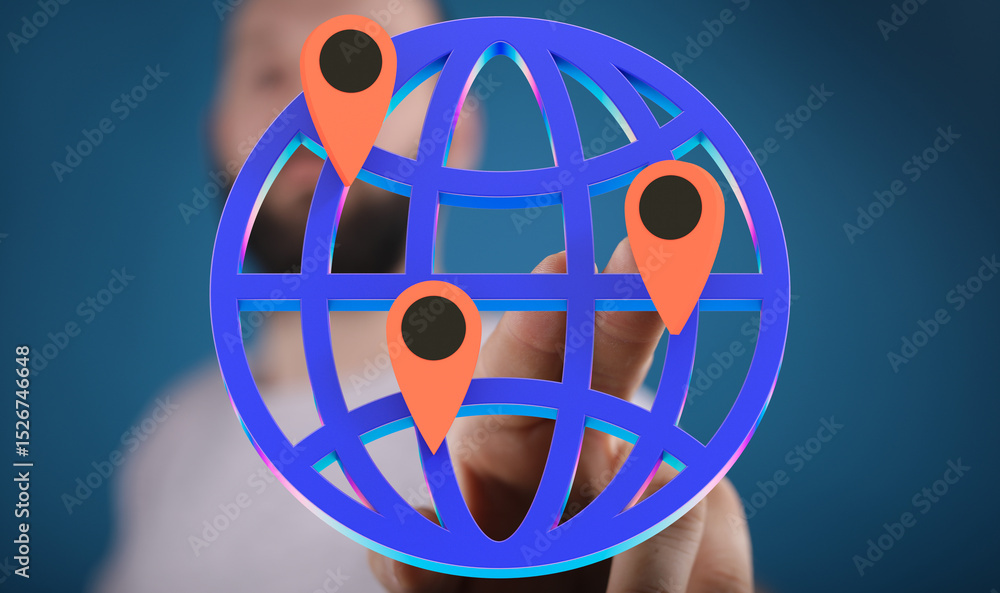 Aufkleber visual representation of global reach and interconnectedness.