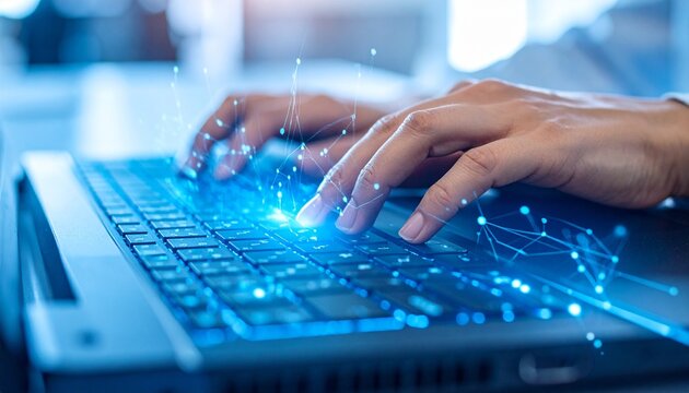 Holographic Keyboard Futuristic Typing Experience - Powered by Adobe