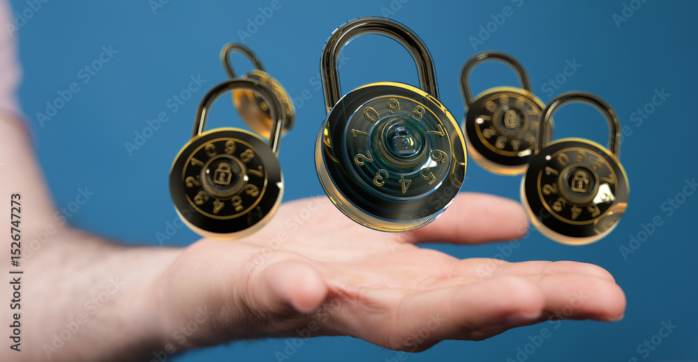 Poster password security is crucial. use strong, unique passwords for all online accounts. protect your dat