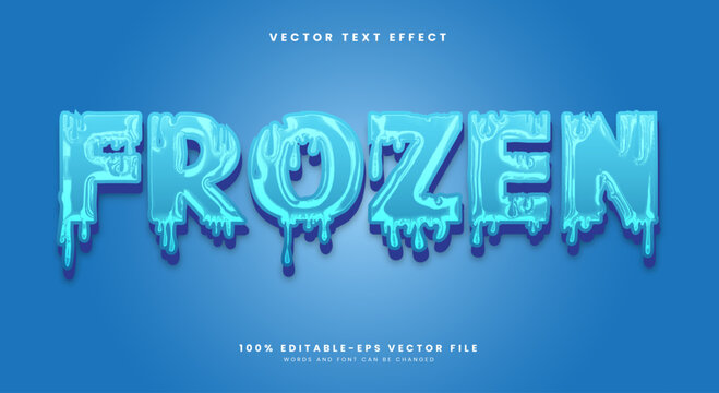 Frozen Chrome Style 3d editable text effect template
