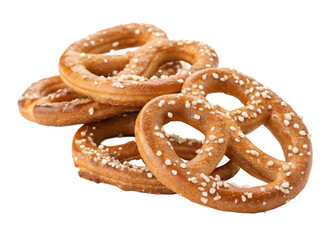 Fototapeta premium salted pretzels, isolated PNG transparent background