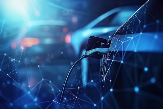 Electric Vehicle Charging - Futuristic Technology