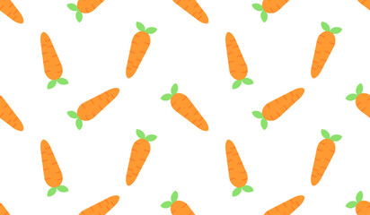 Seamless pattern with carrot, vector illustration of vegetable, healthy vegan food wallpaper