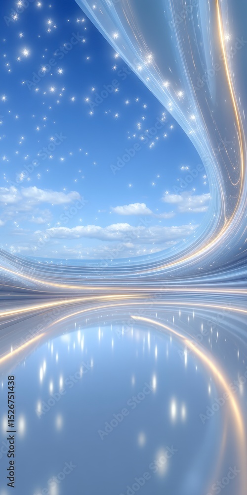 Poster ethereal skylight studio 3d render background for product placement