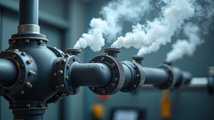 Industrial pipeline steam landscape map