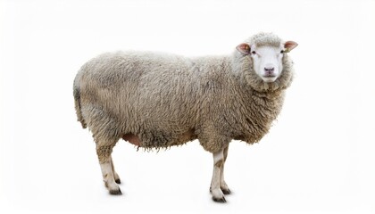 Fluffy Sheep Wool Animal Farm Livestock White Background