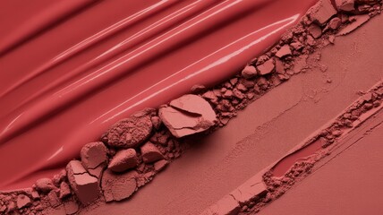 Smooth and cracked red makeup texture