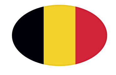 Fototapeta premium Belgium flag ellipse shaped. vector