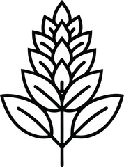 Amaranth Outline Icon: Vector Plant