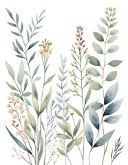 Obraz premium Watercolor Wildflower Botanical Wall Art Print – Minimalist Nature Decor