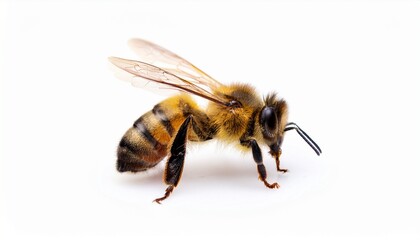 Honeybee Closeup Detailed View of Wings, Body, and Legs