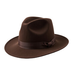 Stylish brown fedora hat.  Classic menswear accessory perfect for websites, blogs, and fashion magazines. Ideal for showcasing apparel and style.