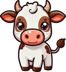 Fototapeta premium a cute and frendly baby Cow vector illustrsion