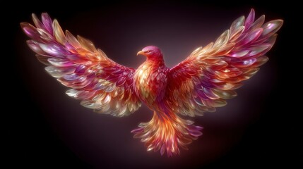 Obraz premium Majestic Phoenix Fiery Wings Dramatic Lighting Fantasy Bird