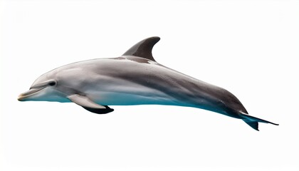 Obraz premium Graceful Dolphin Leaping, Ocean Mammal, Aquatic Wildlife, Marine Life, White Background, Nature Phot