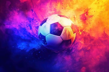classic tele football on multicoloured  background 