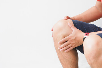 Man suffering from Knee pain, Joint pain, Arthritis and osteoarthritis. Medical concept.