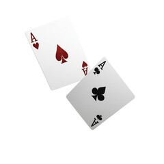 Two cards, one with the letter A and another card with spades and diamonds,isolated on a transparent background (2)
