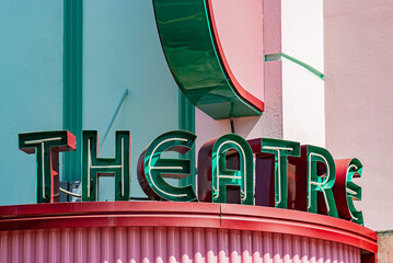 Art deco theater sign