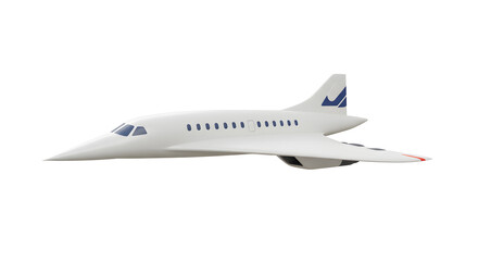 Supersonic Jet Aircraft Design Futuristic White Airplane Illustration