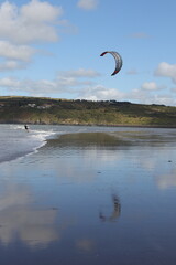 Kite surfer on the beach