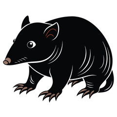 Obraz premium Adorable black echidna illustration cartoon animal