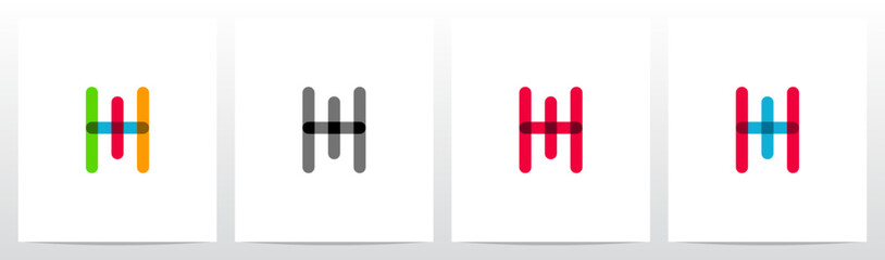 Transparent Colorful Plus Cross Positive Sign Symbol Letter Initial Logo Design H