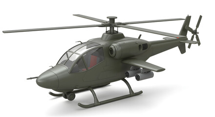 Obraz premium Military Helicopter 3D Render Powerful Attack Aircraft Design