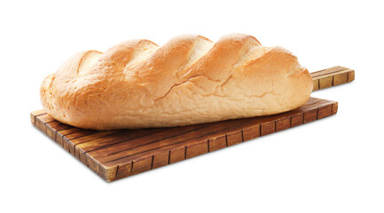 One loaf of bread isolated on white