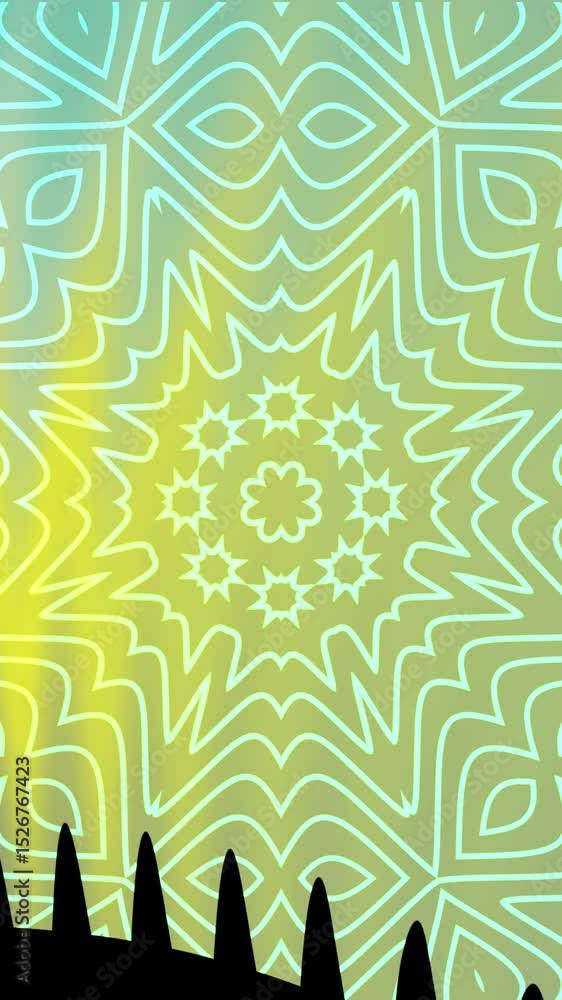 Aufkleber vertical abstract kaleidoscope animation with vibrant colors and intricate patterns, perfect for bac