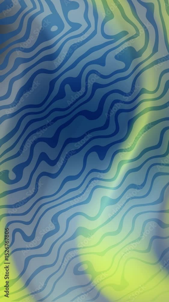 Aufkleber vertical abstract blue and green background animation with flowing wavy lines creates a mesmerizing 
