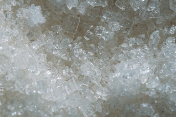 White Granulated Sugar Crystals Macro