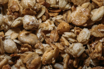 Crunchy Granola Close-Up with Oats and Nuts