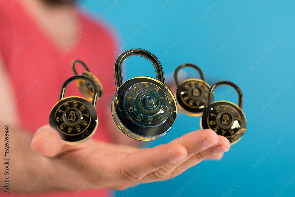 Fototapete Cybersecurity is crucial. Protect your data with robust passwords and encryption methods.