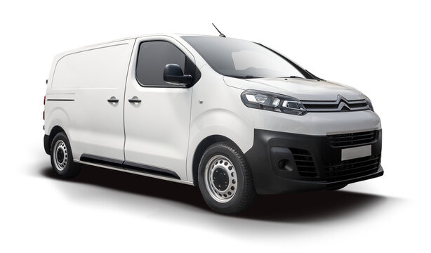 Citroen Jumpy white van, isolated on transparent background