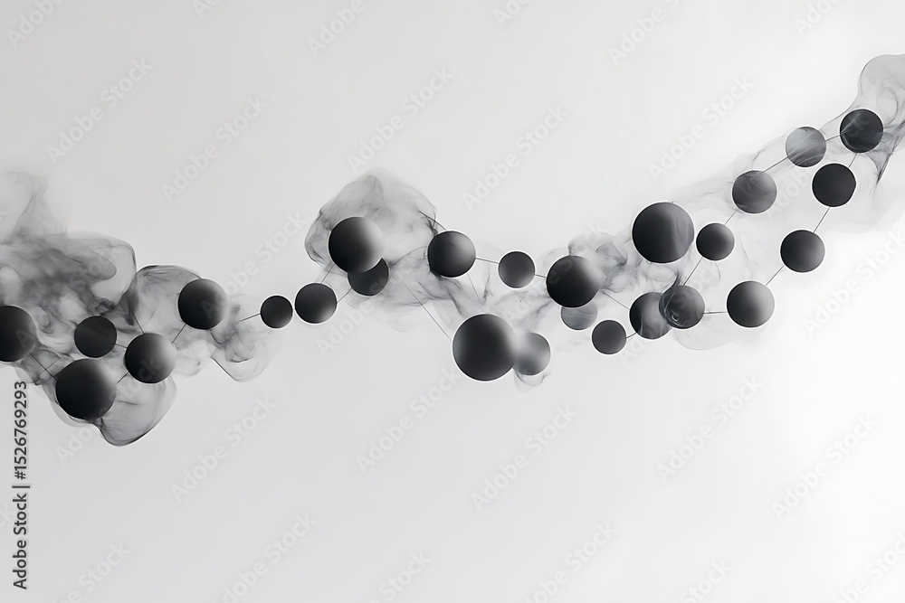 Poster hovering symbols link in sequence, mimicking dna with digital intent.
