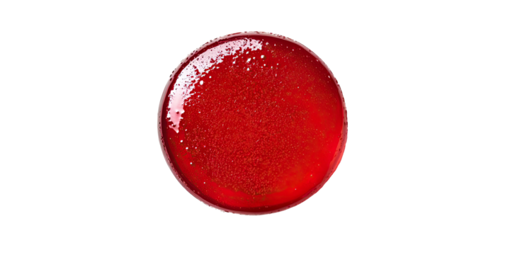 Bright red circle of spilled liquid with reflection and gradient  isolated on white transparent background - Powered by Adobe
