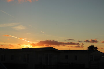 sunset over the city