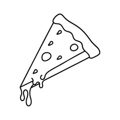   Minimalist continuous line of a pizza slice 