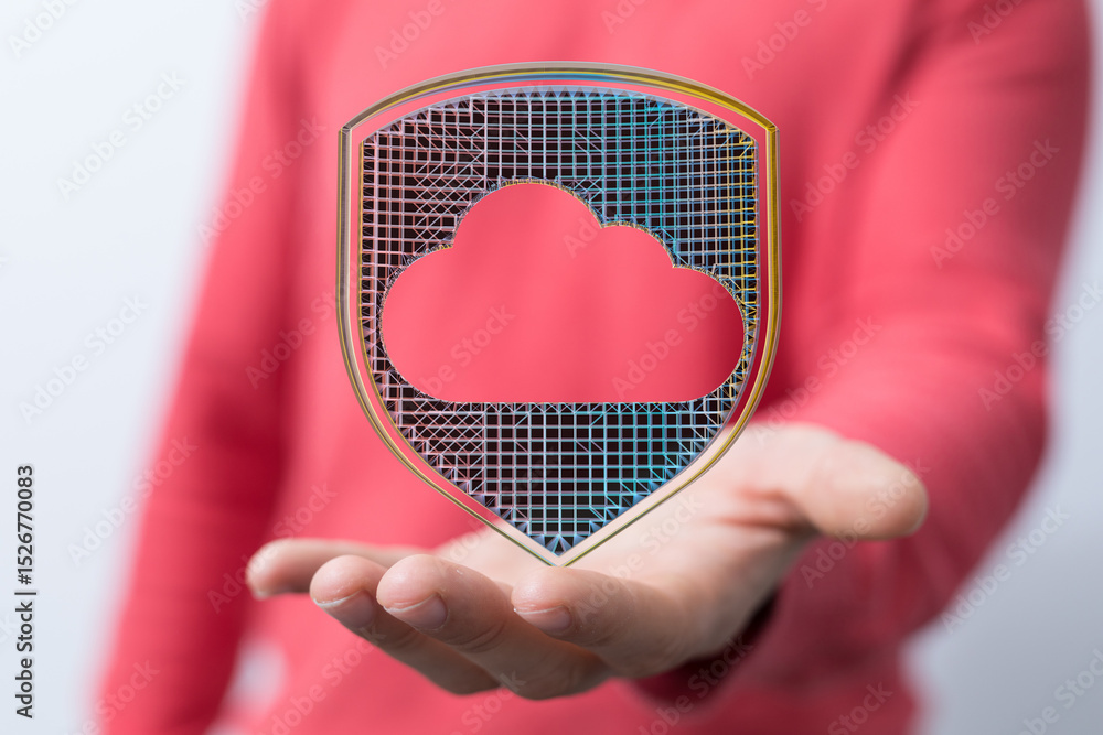 Poster Safeguarding your data with robust cloud security measures.  Ensuring privacy and protection.