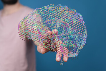 Digital brain concept.  Innovation, technology, AI, and neural networks.