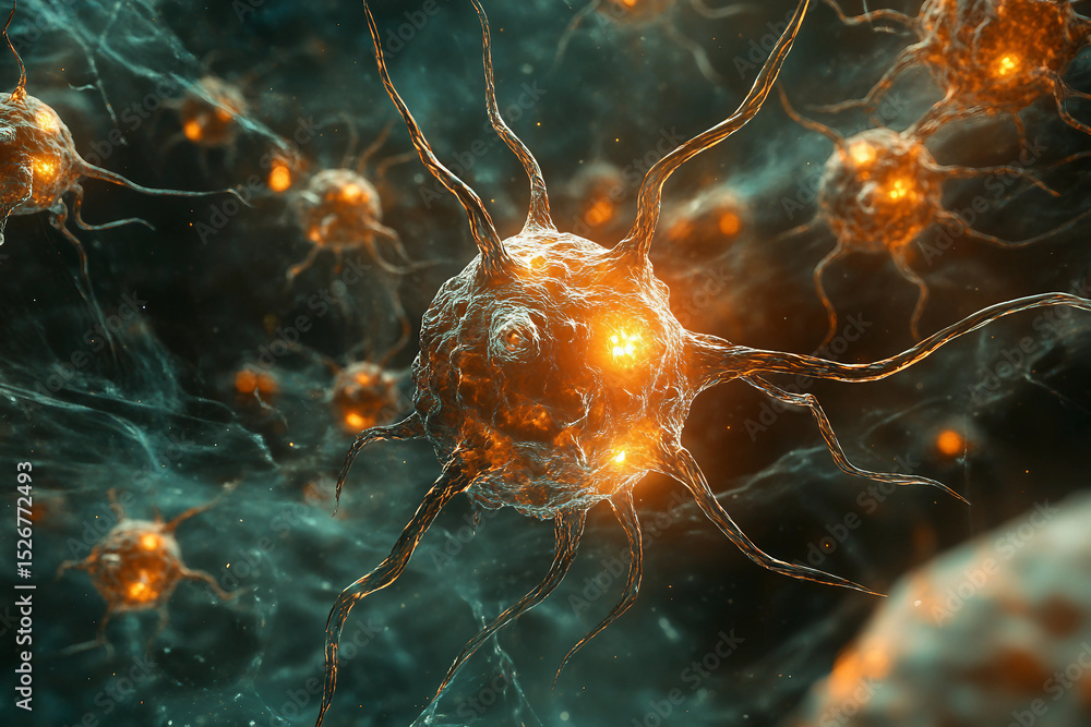 Poster generative ai depiction of glowing dna structure showcasing biological and scientific concepts in vi