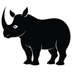 Fototapeta premium Black rhinoceros silhouette african wildlife animal